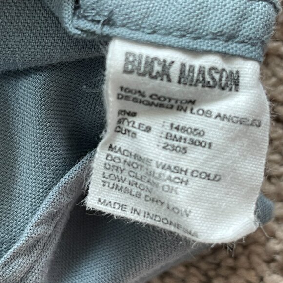 Buck Mason Shirt Mens L Gray Blue Embroidered Octopus Beaded Art Chris Hynds - Picture 11 of 13